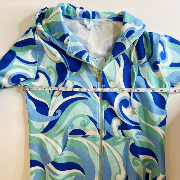 NWT Hill House The Allie Zip-Up in Ocean Kaleidoscope Sz S Hippie 70s Colorful - Picture 14 of 16